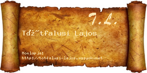 Tótfalusi Lajos névjegykártya